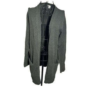 A New Day Women’s Open Front Cardigan Sweater Green Size M Cotton Blend Pockets